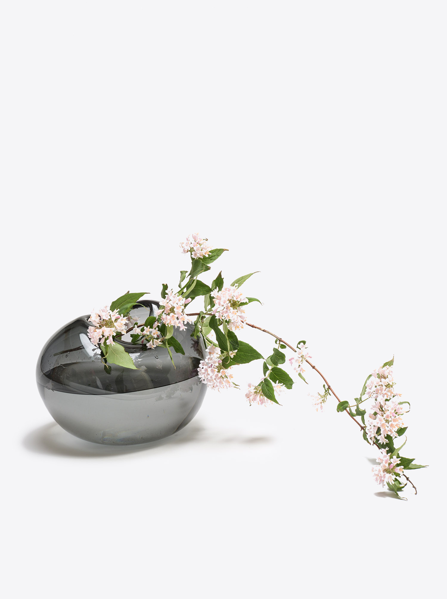 Vase "Pebble Vase" L Glas grau