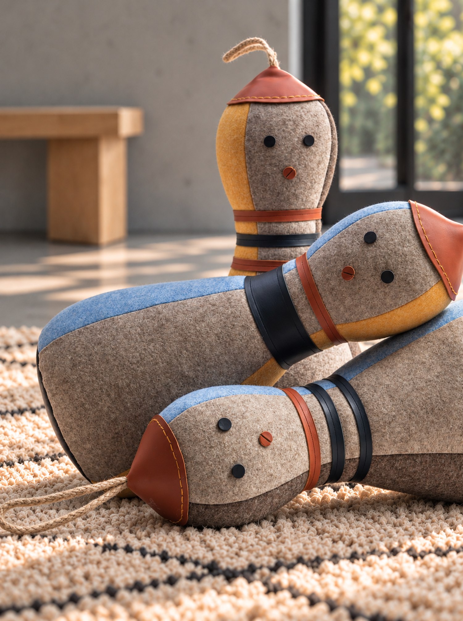 Doorstop "Carl" Burel and Leather XL H 53cm