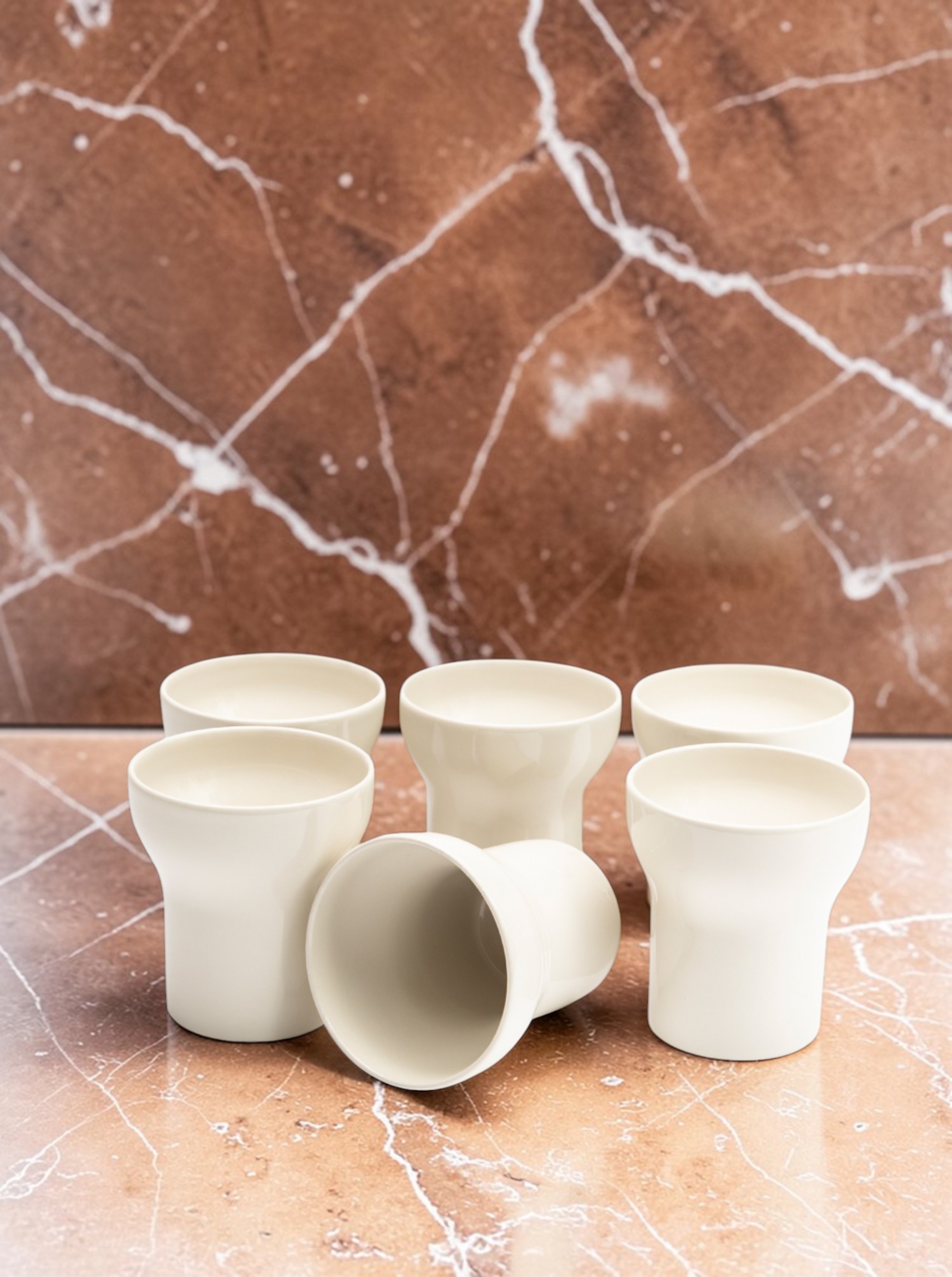 Goblet Becher Steingut off-white 2er Set