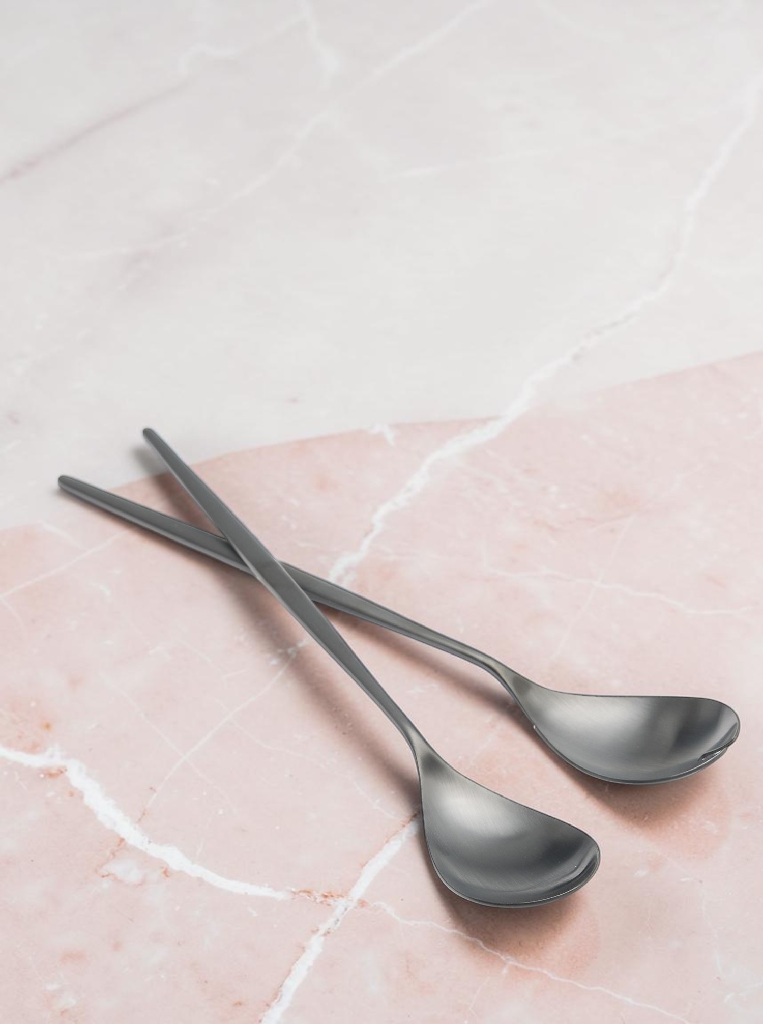 Salatbesteck Set "Moon" schwarz matt