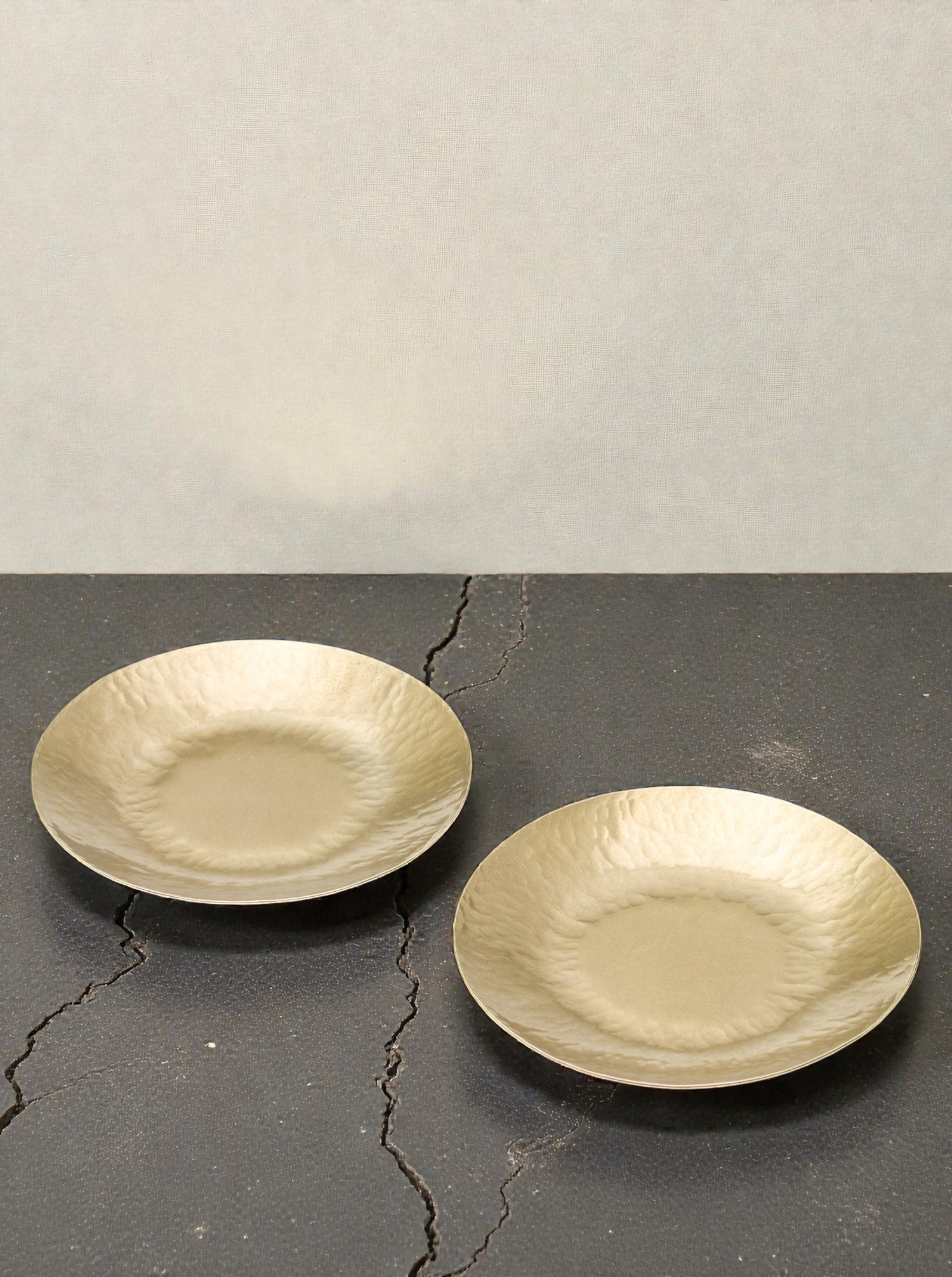 Set of 2 Plates Brass D12 . Handmade