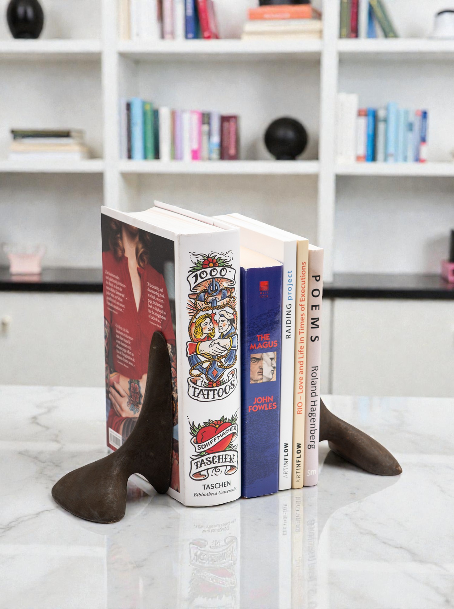 Bookend Set "Praying Hands" Brass patinated and polished