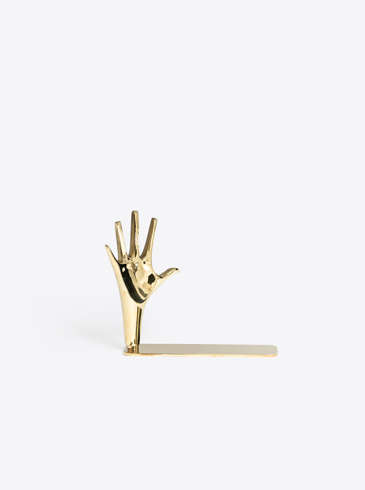 Bookend &quot;Hand&quot; 360 ° rotatable I polished brass