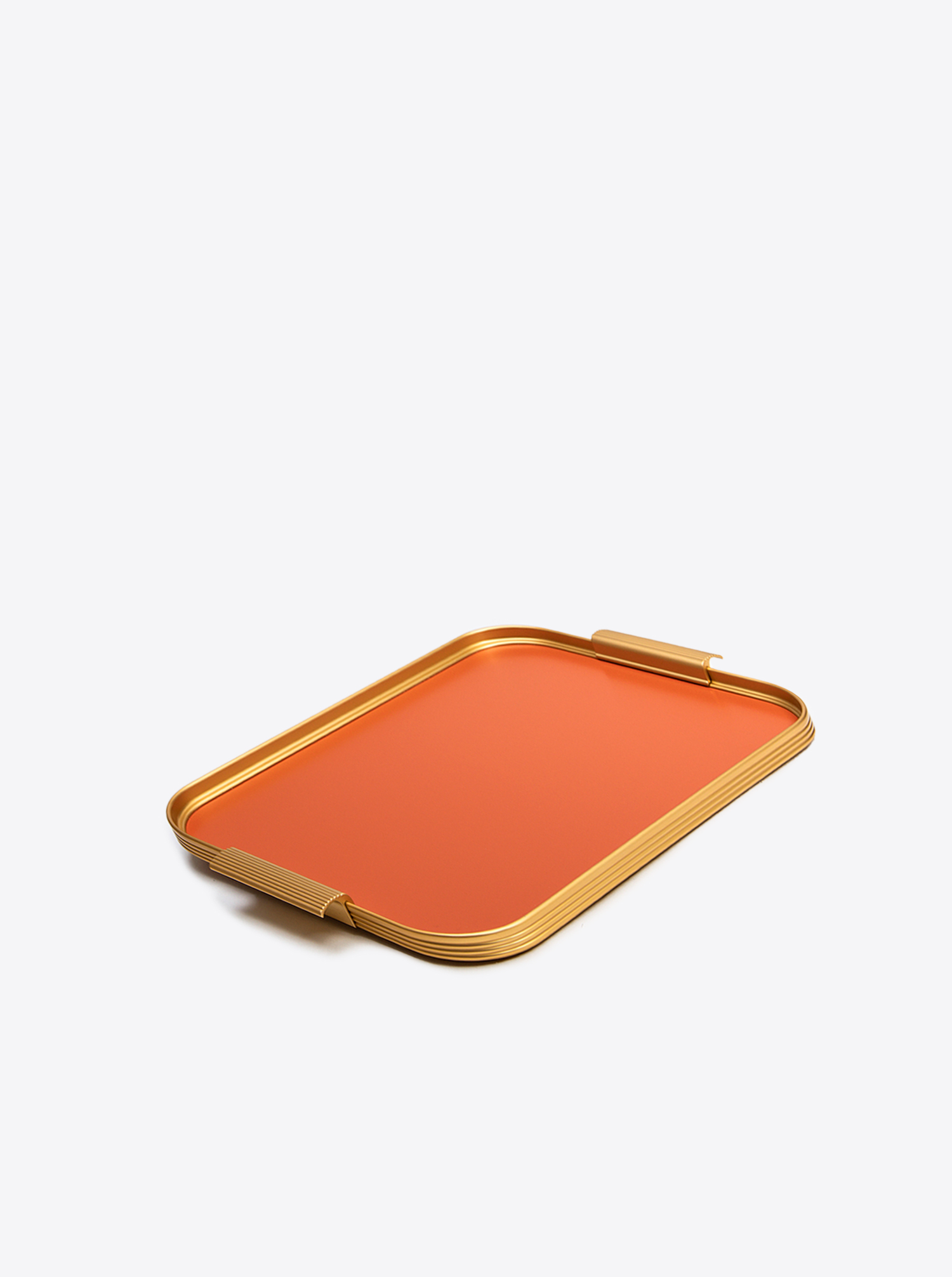 Tray Aluminium M 35 x 25,5cm in Burnt Orange / Gold