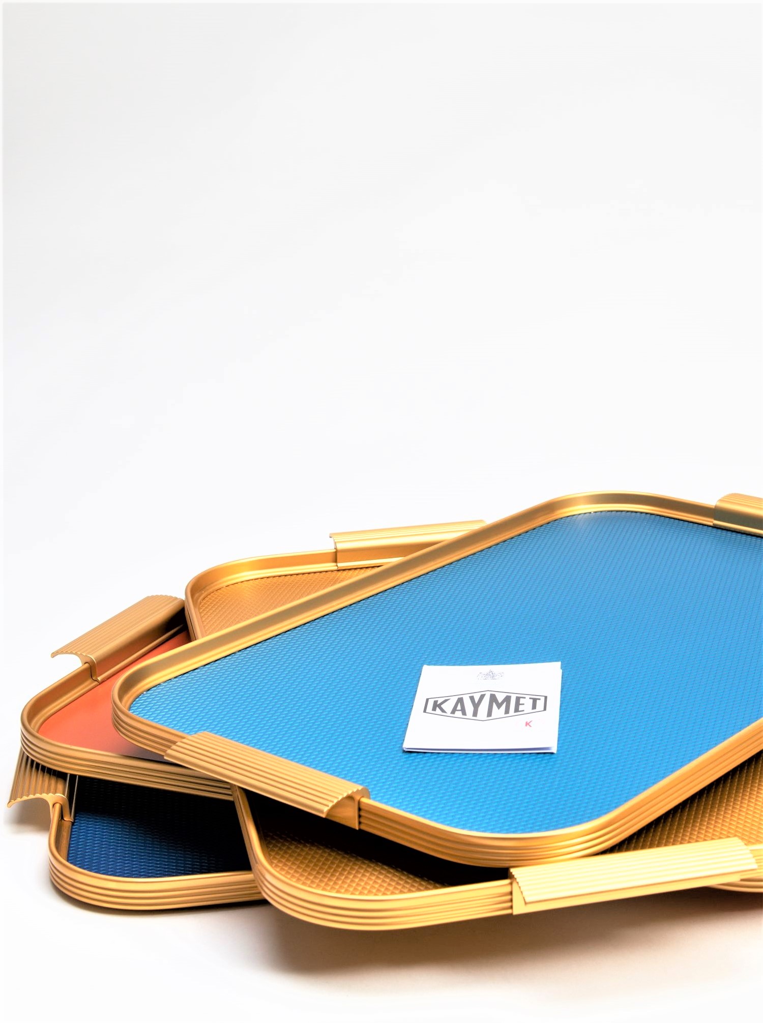 Tray Aluminium L 46 x 30cm in Diamond Sky Blue / Gold