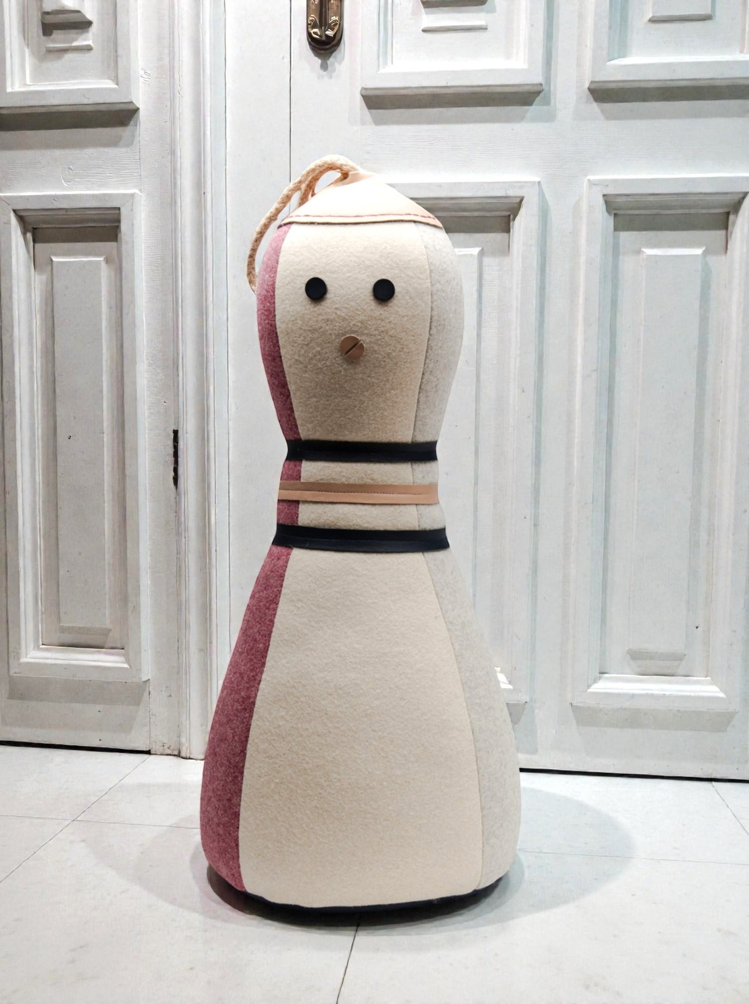 Doorstop "Fridas" Burel and Leather XL H 53cm