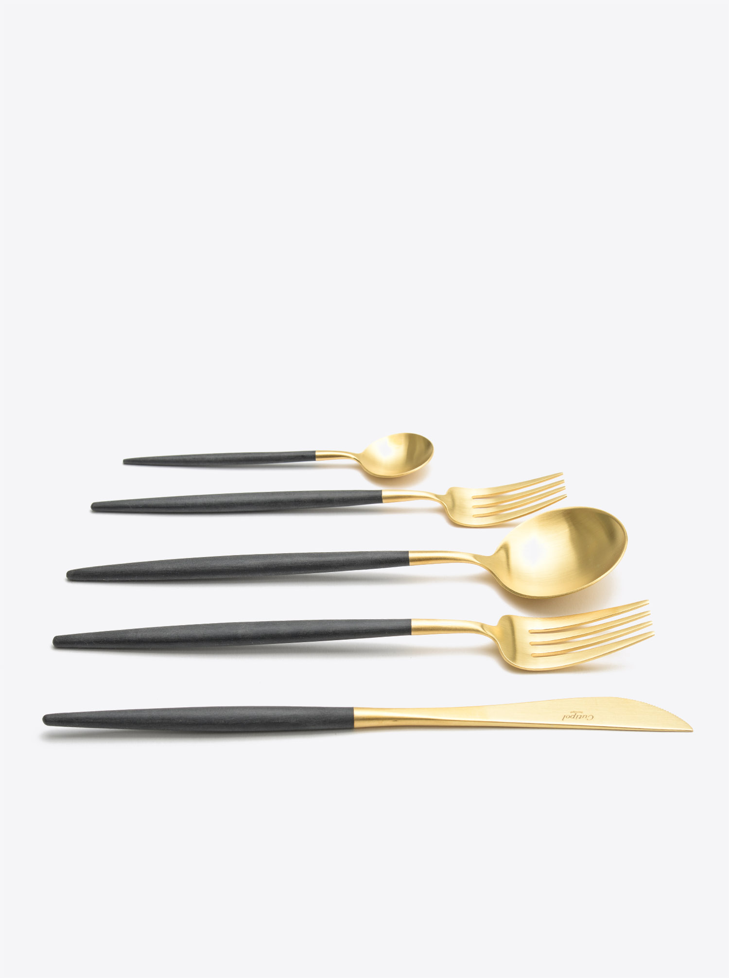 Cutlery Set &quot;Goa&quot; gold black