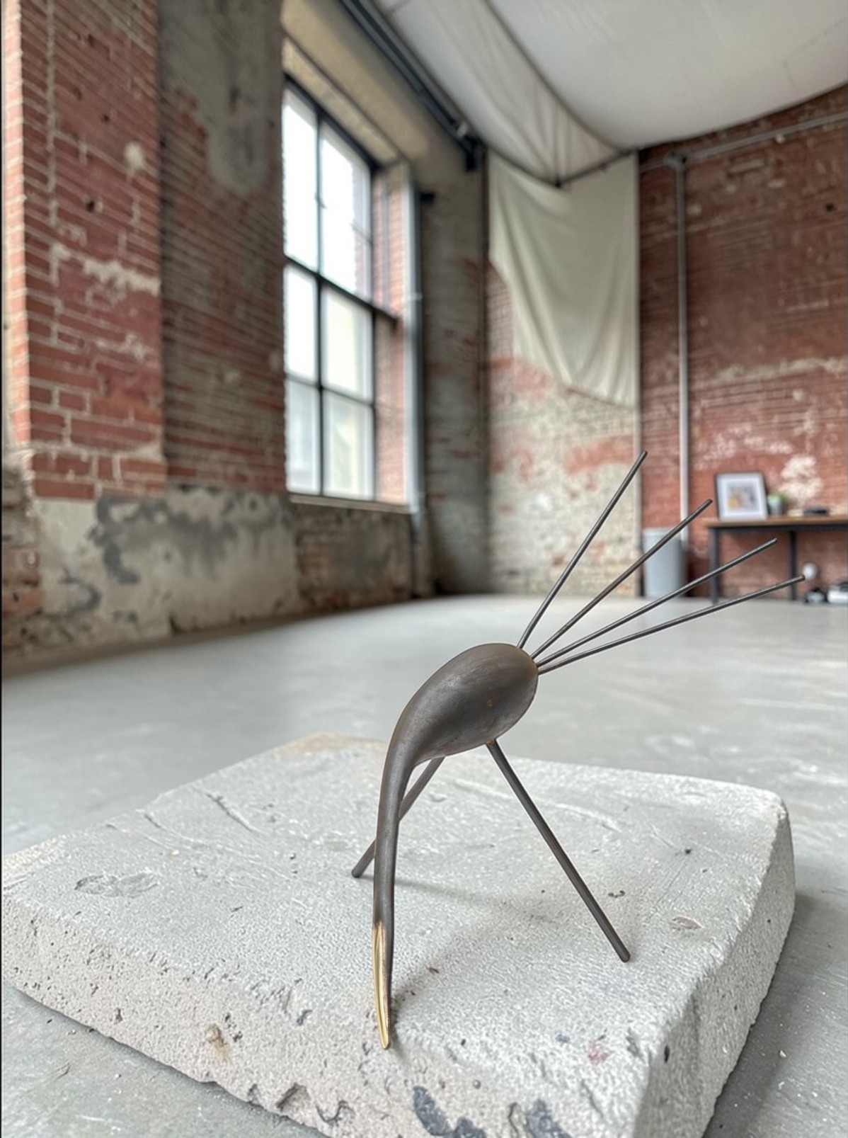 Sculpture "Bird" Brass patinated
