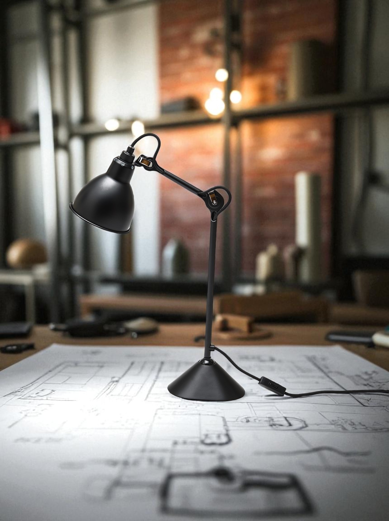 Table Light Lampe Gras 205 black