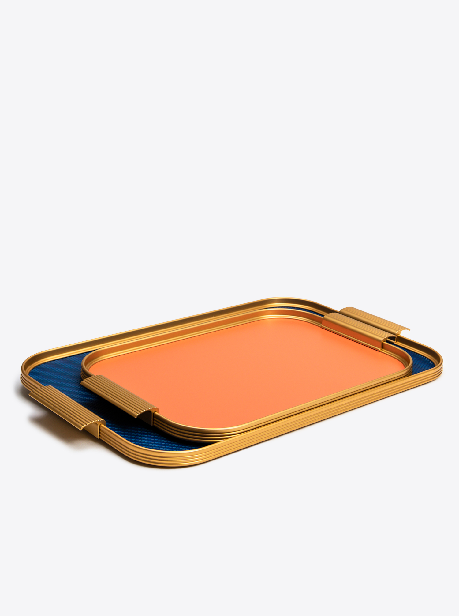 Tray Aluminium M 35 x 25,5cm in Burnt Orange / Gold