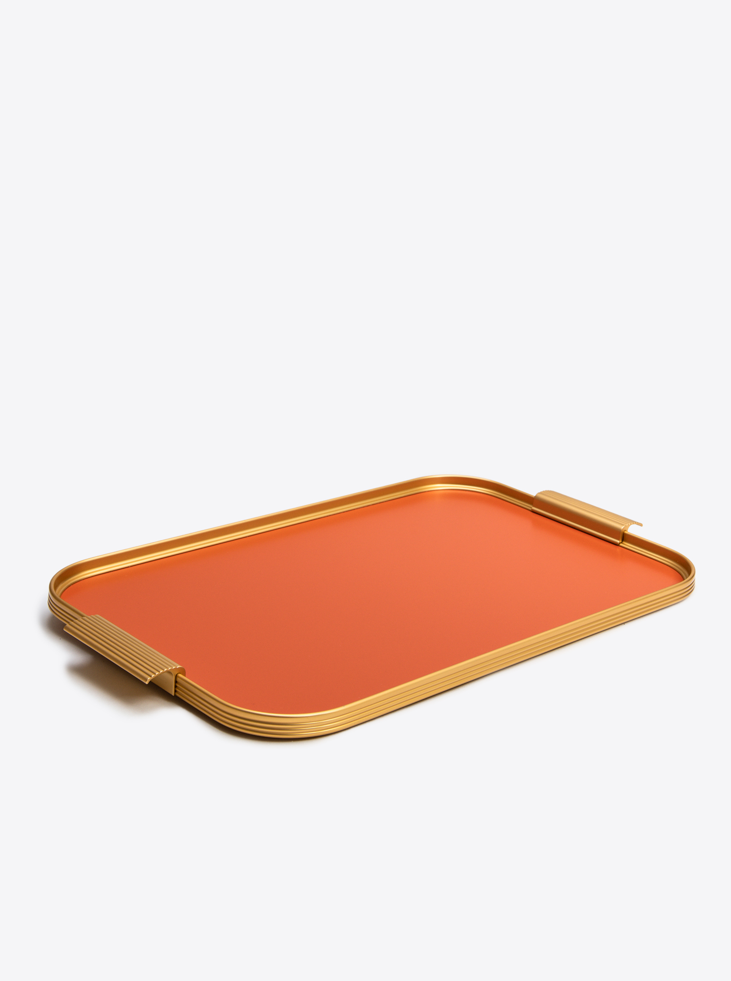 Tray Aluminium L 46 x 30cm in Burnt Orange / Gold