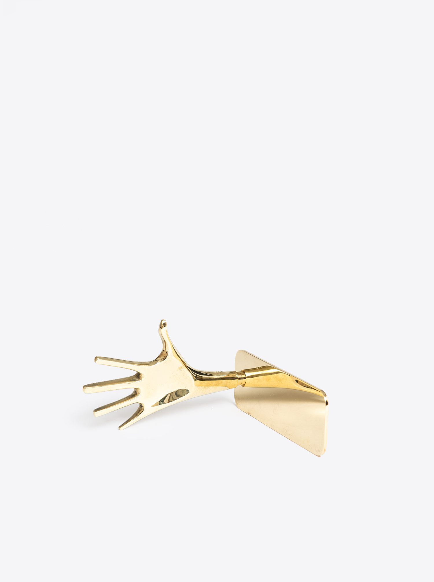 Bookend &quot;Hand&quot; 360 ° rotatable I polished brass