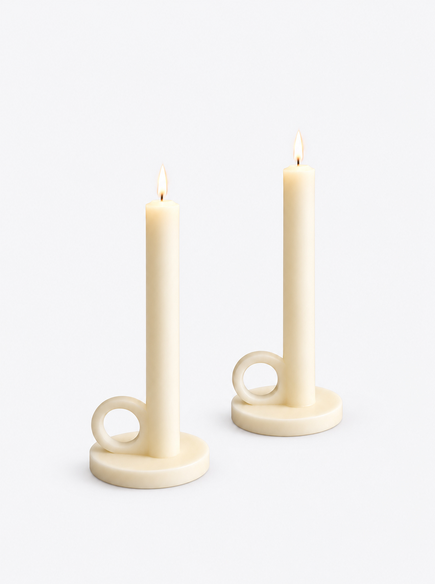 Kerzenset "KAND" - Set of two cremeweiss