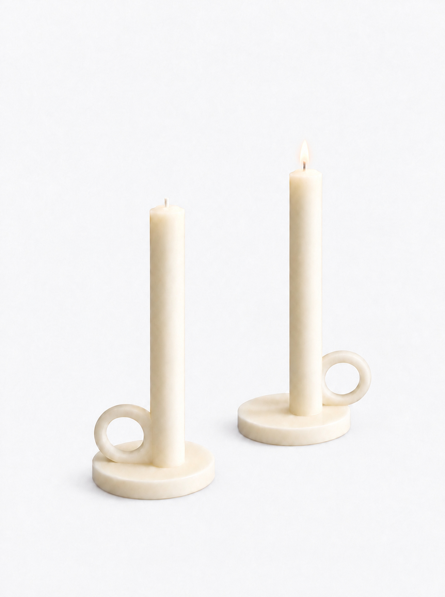 Kerzenset "KAND" - Set of two cremeweiss