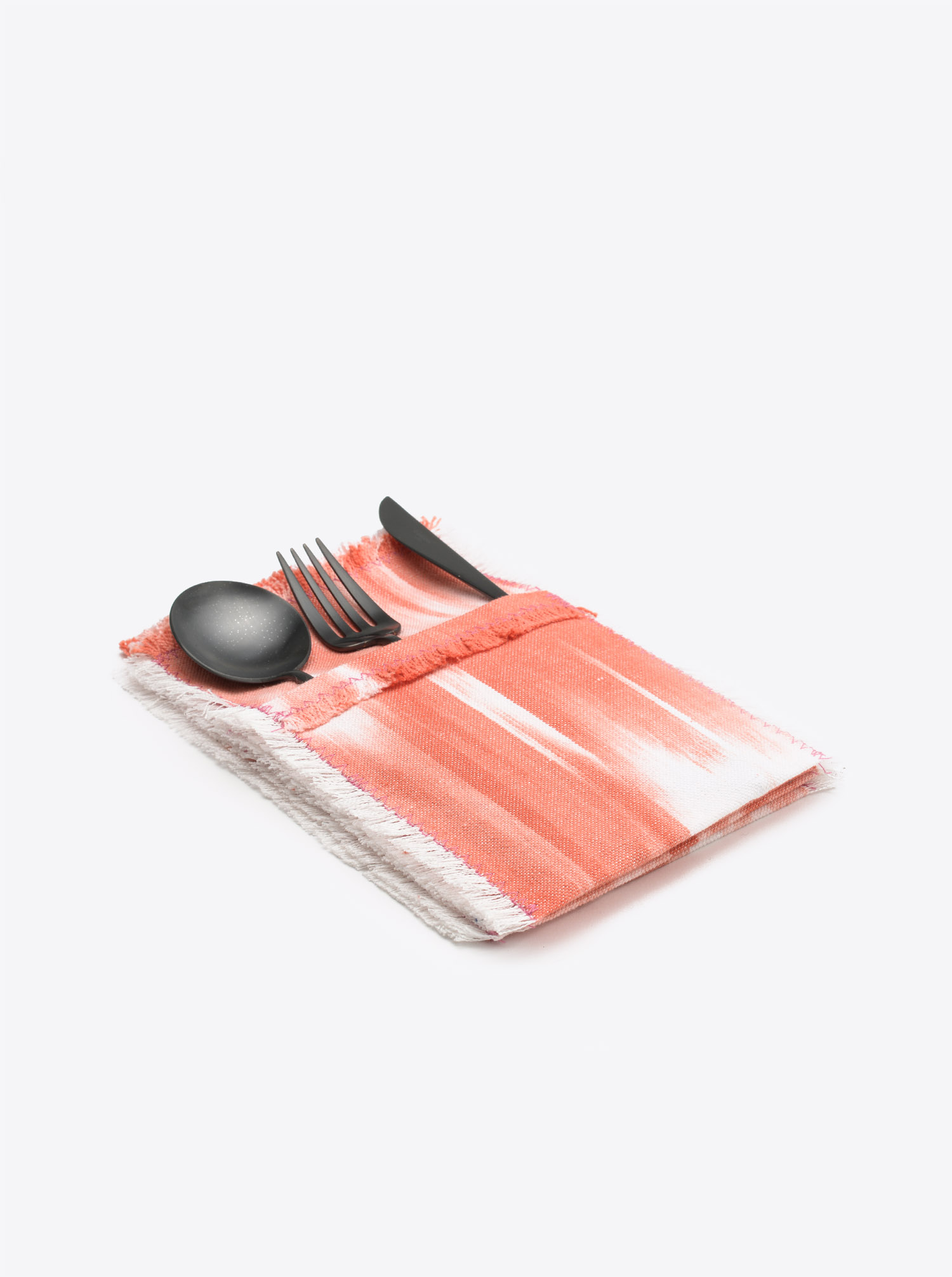 Cutlery Holder Set Cubierto 6 pieces Ikat pink coral