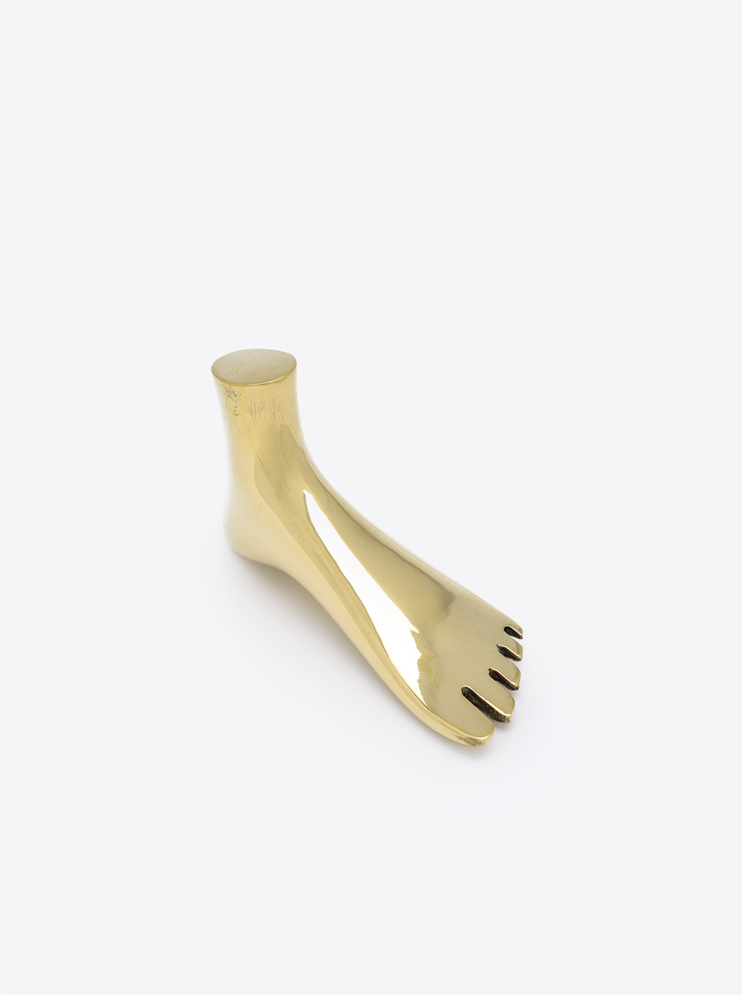 Paperweight &quot;Foot&quot; Brass polished