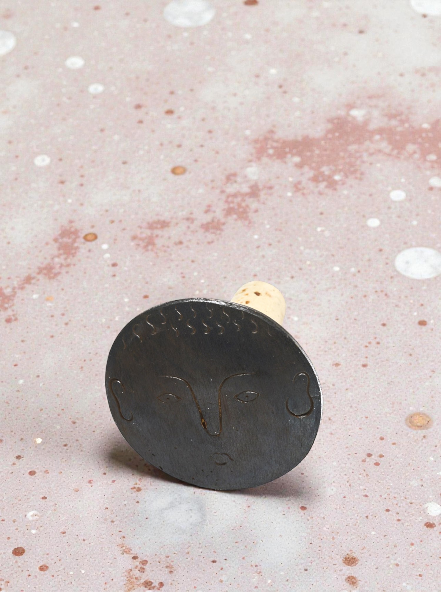 Flaschenverschluß "Gesicht" Messing patiniert