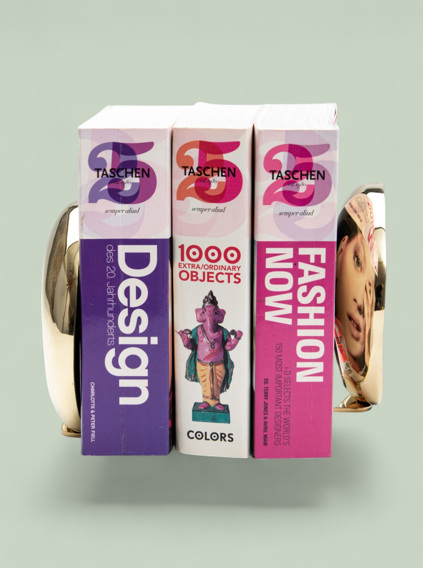 Bookend Set "Melies" Brass patinated and polished