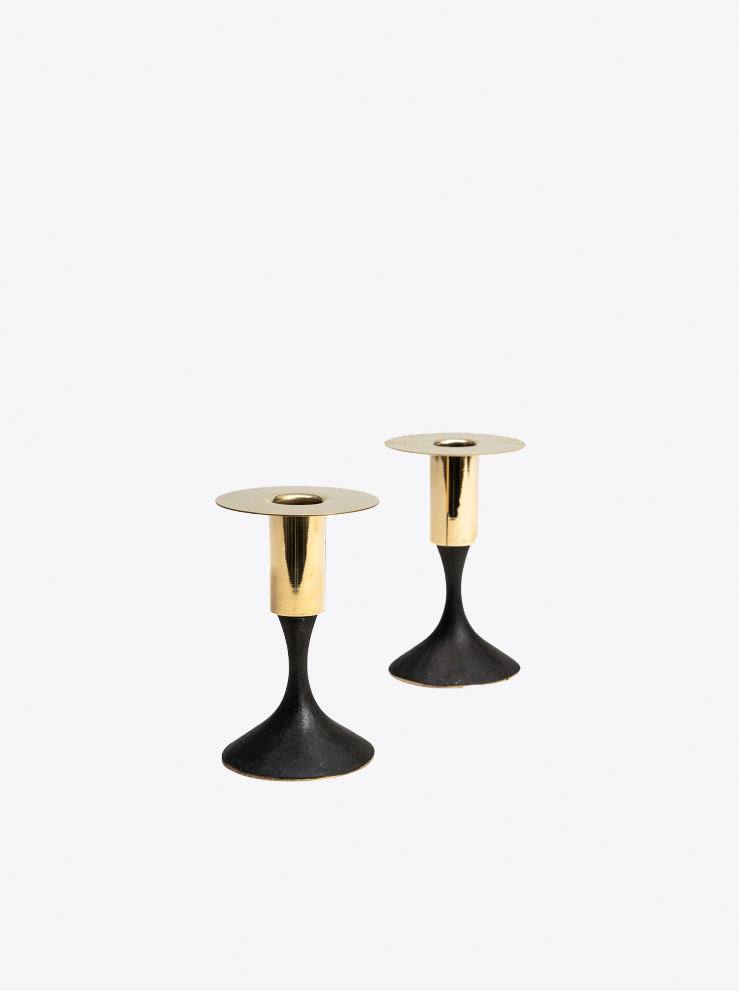 Candleholder Brass polished and patinated