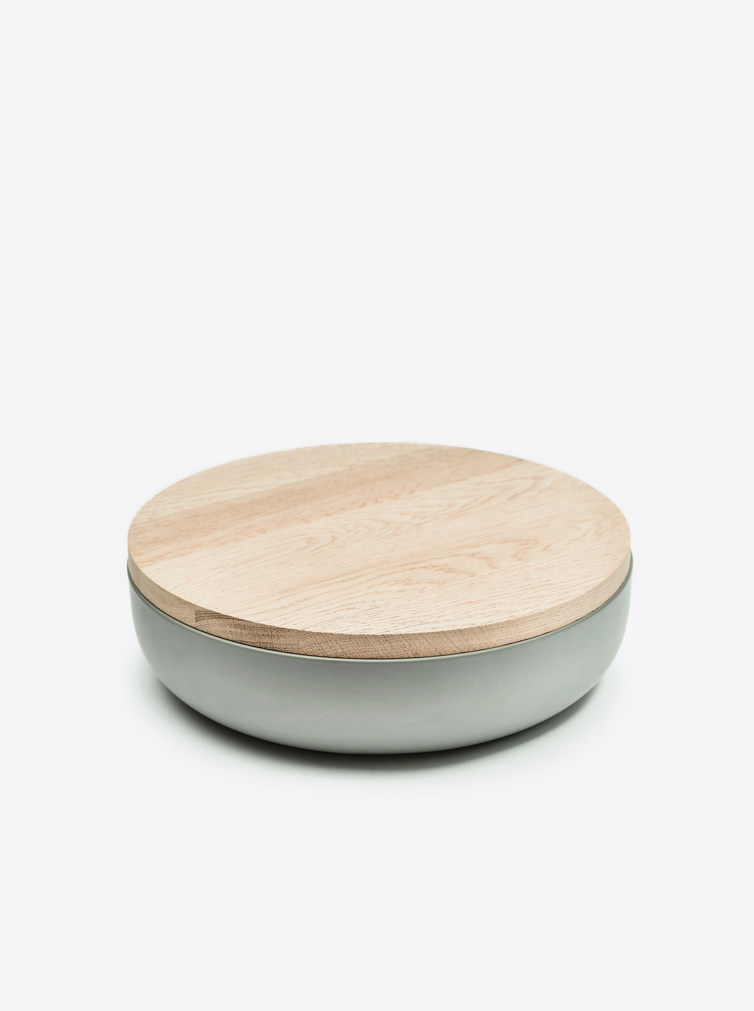 Bowl Ceramic grey D30 with lid Oak