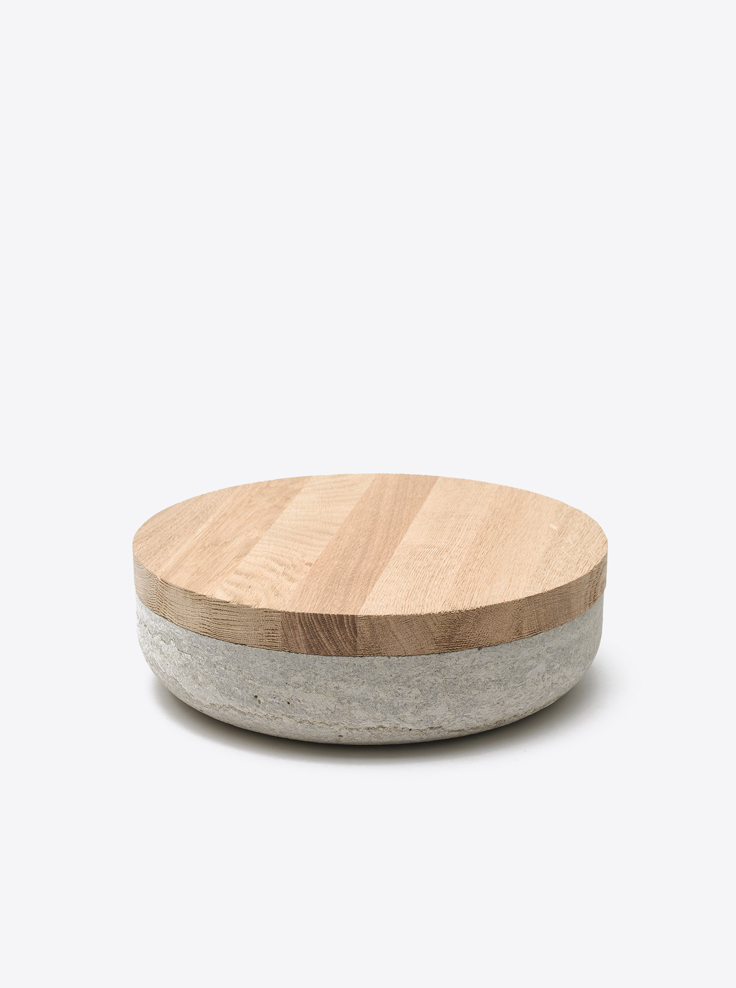 Bowl Limestone D30 with lid Oak