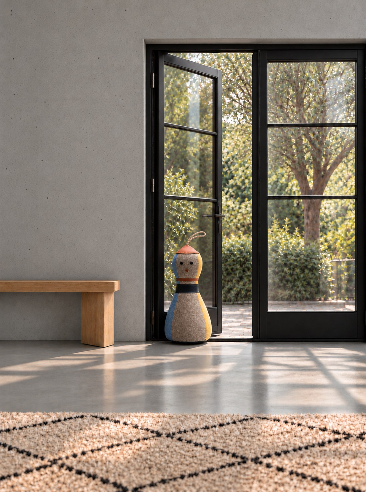 Doorstop "Carl" Burel and Leather XL H 53cm
