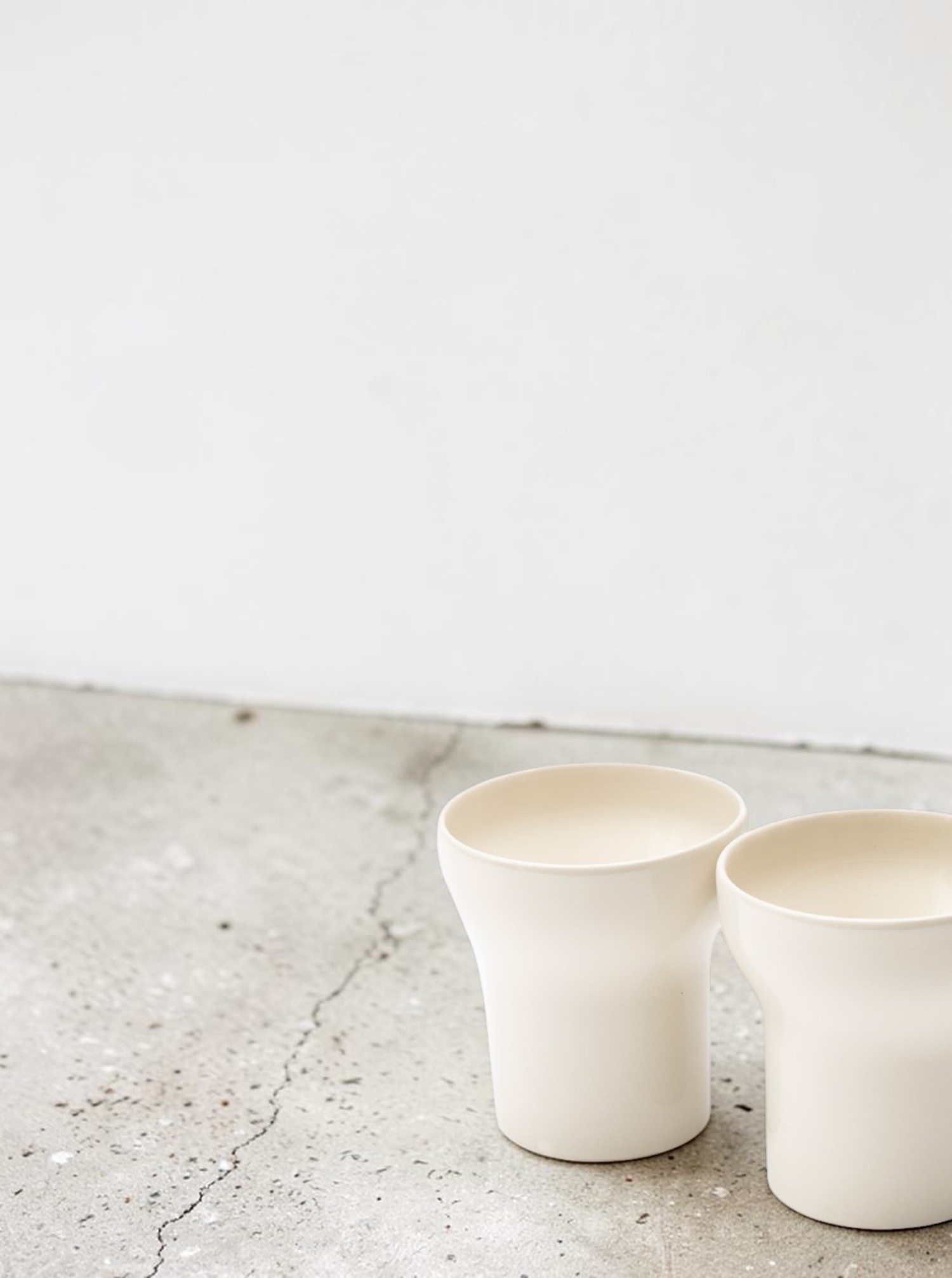 Goblet Becher Steingut off-white 2er Set