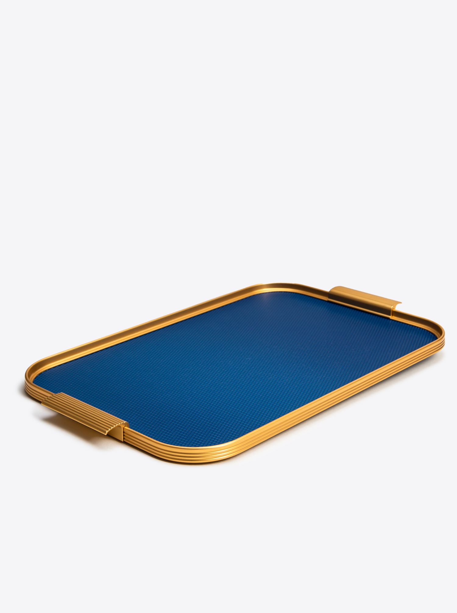 Tray Aluminium L 46 x 30cm in Royal Diamond Blue / Gold