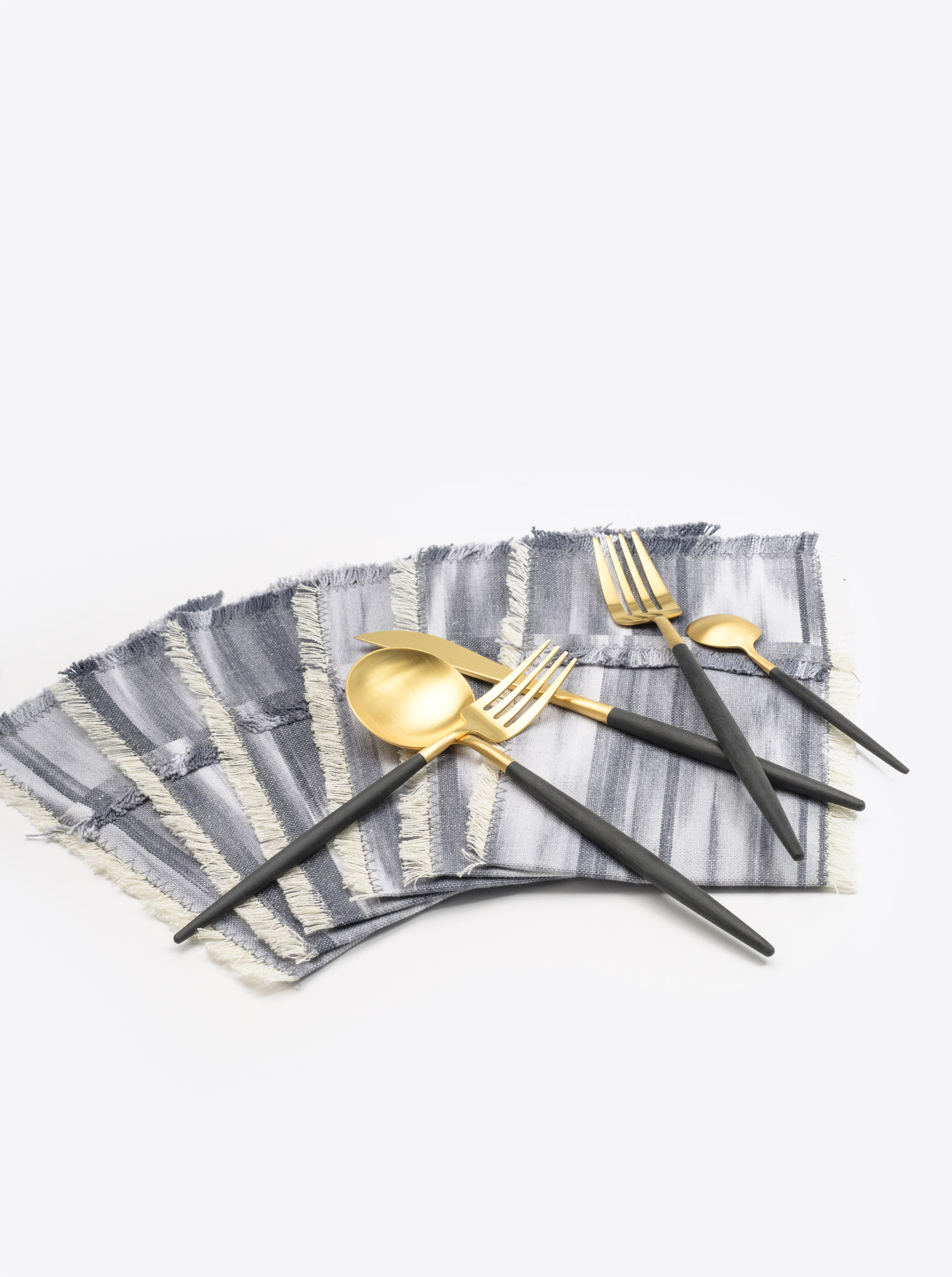 Bestecktaschen Set Cubierto 6teilig Ikat dunkelgrau