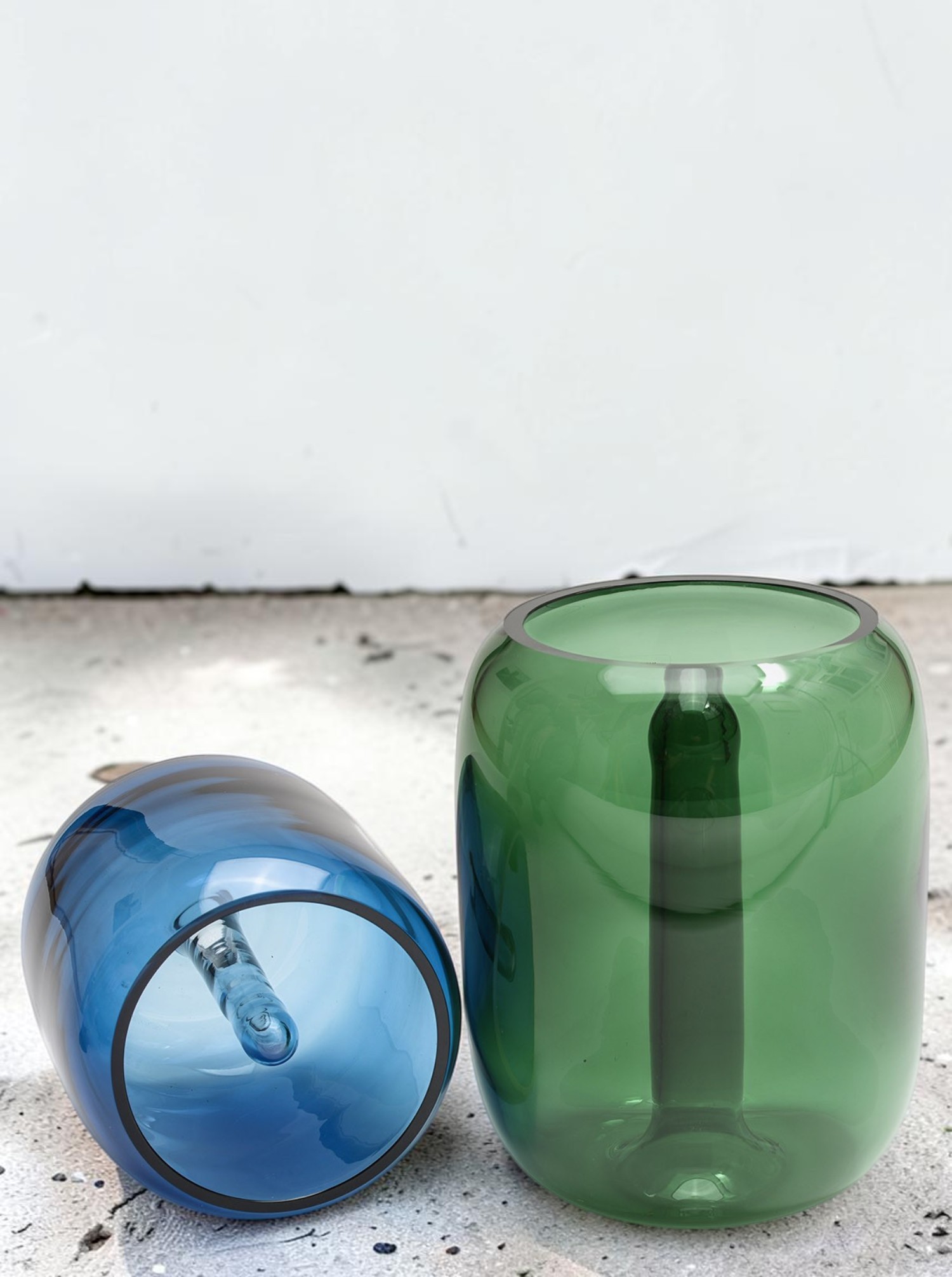 Vase Soft Vase M Glas blau