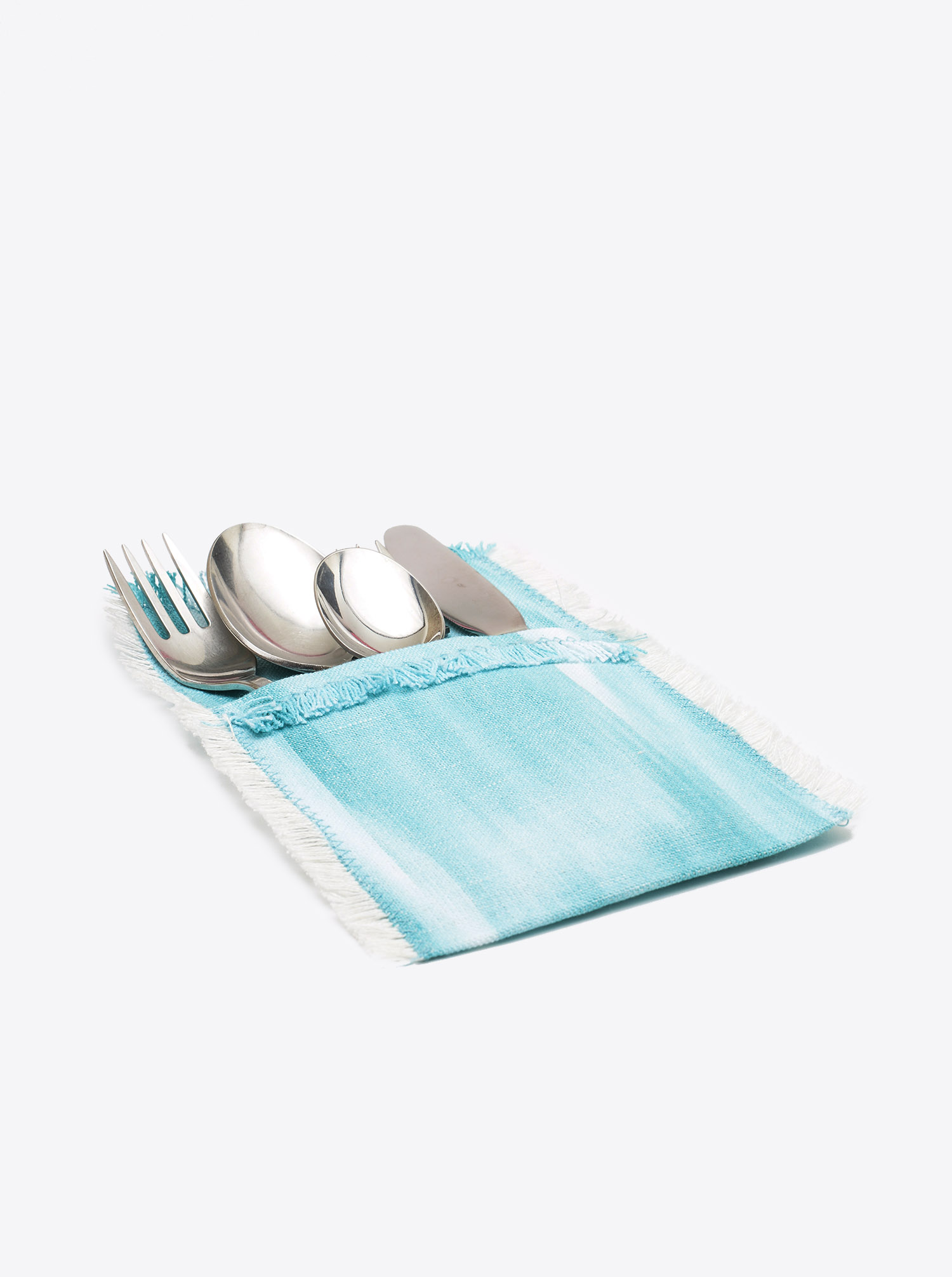 Cutlery Holder Set Cubierto 6 pieces Ikat turquois