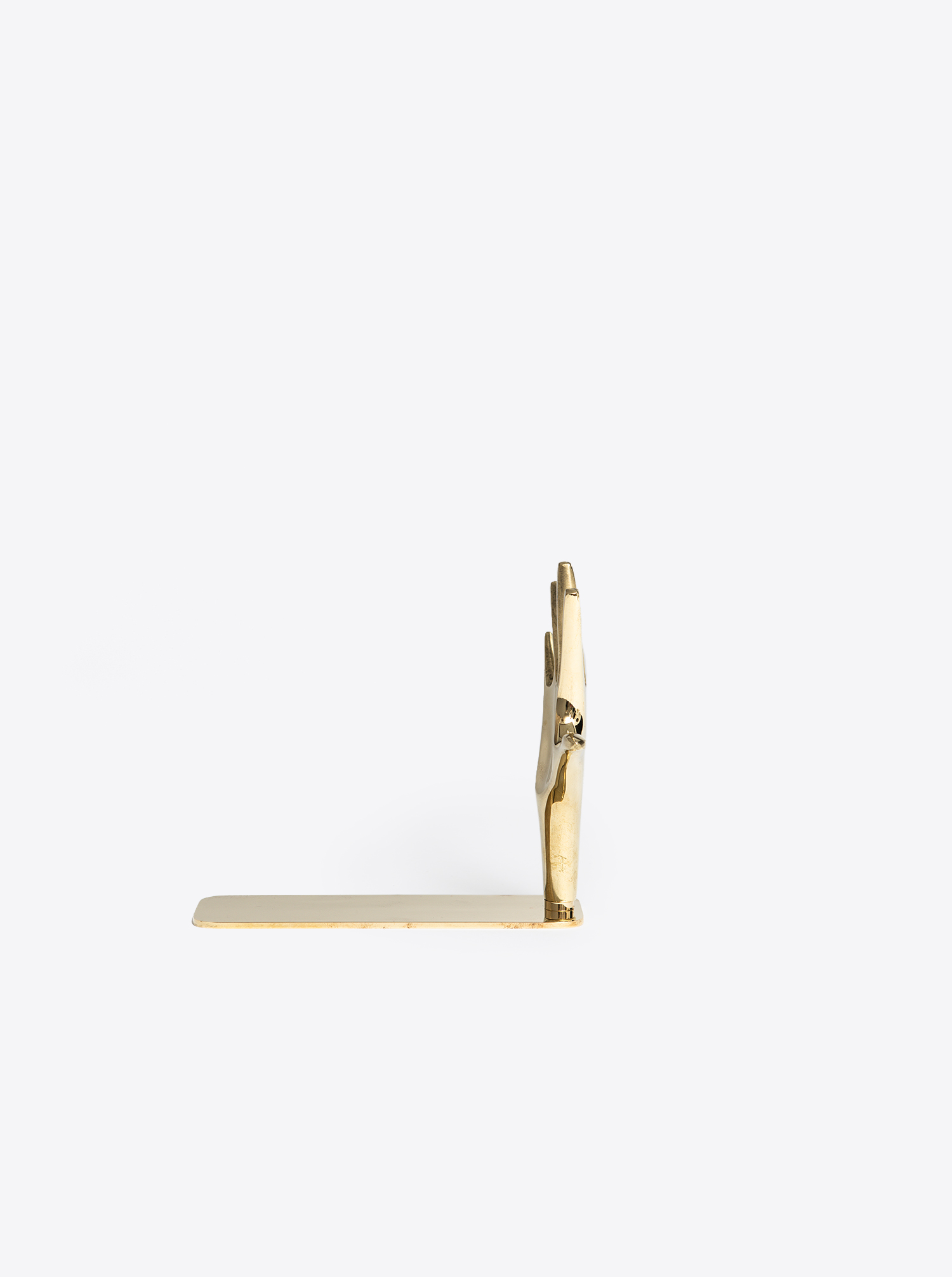 Bookend &quot;Hand&quot; 360 ° rotatable I polished brass