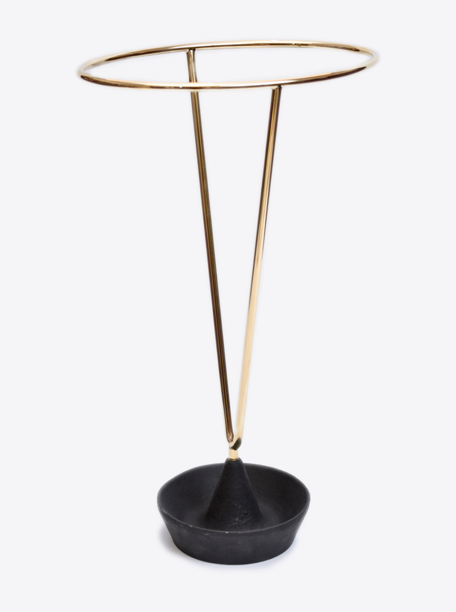 Umbrella stand polished brass base colored black