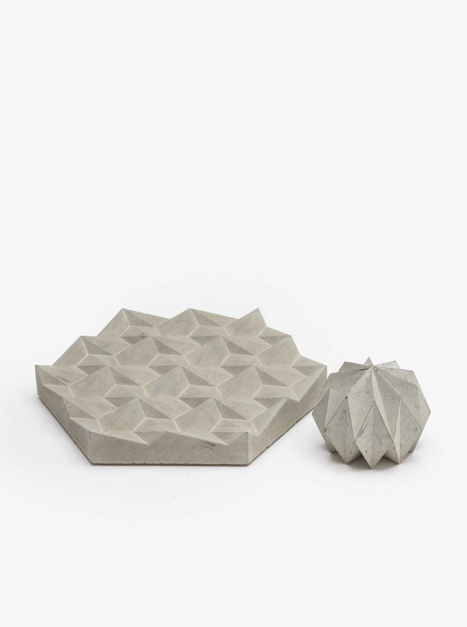 Trivet Coaster &quot;Origami&quot; Concrete