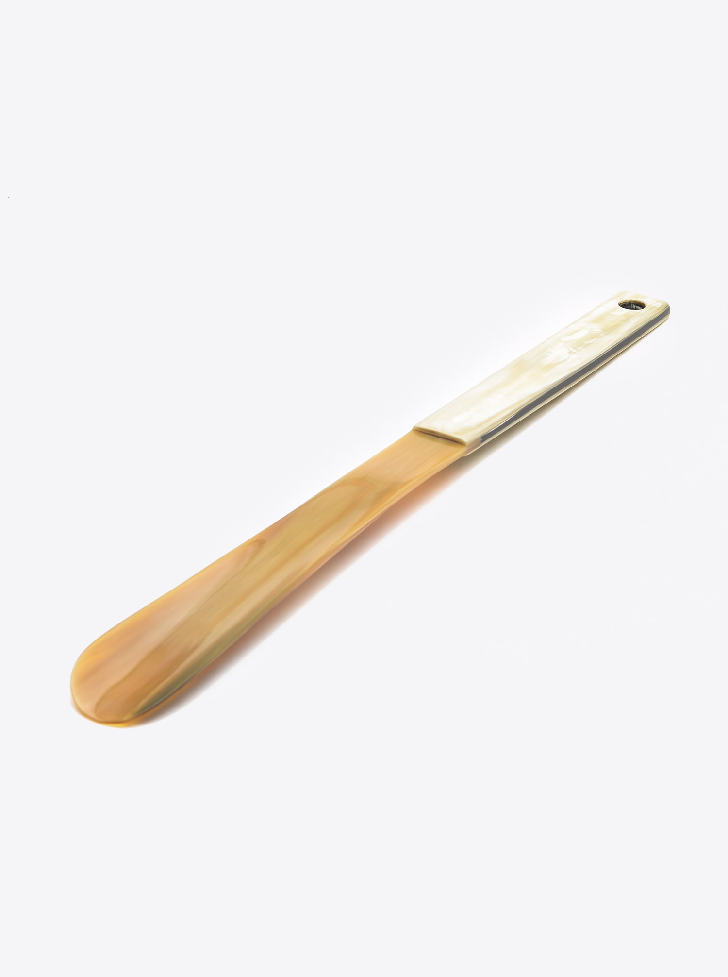 Shoehorn made of Horn light with dark handle
