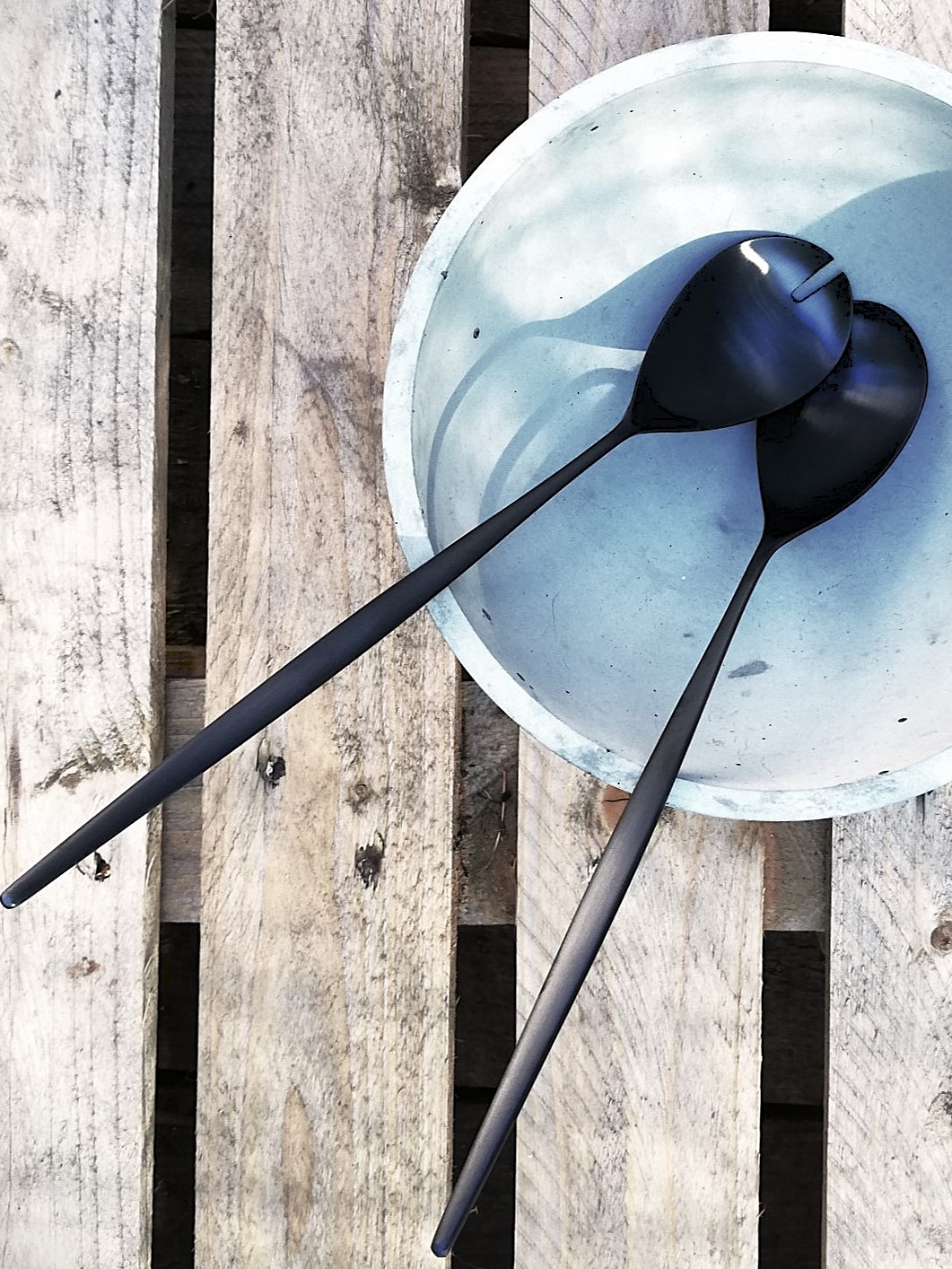Salad Server Set &quot;Moon&quot; black matt