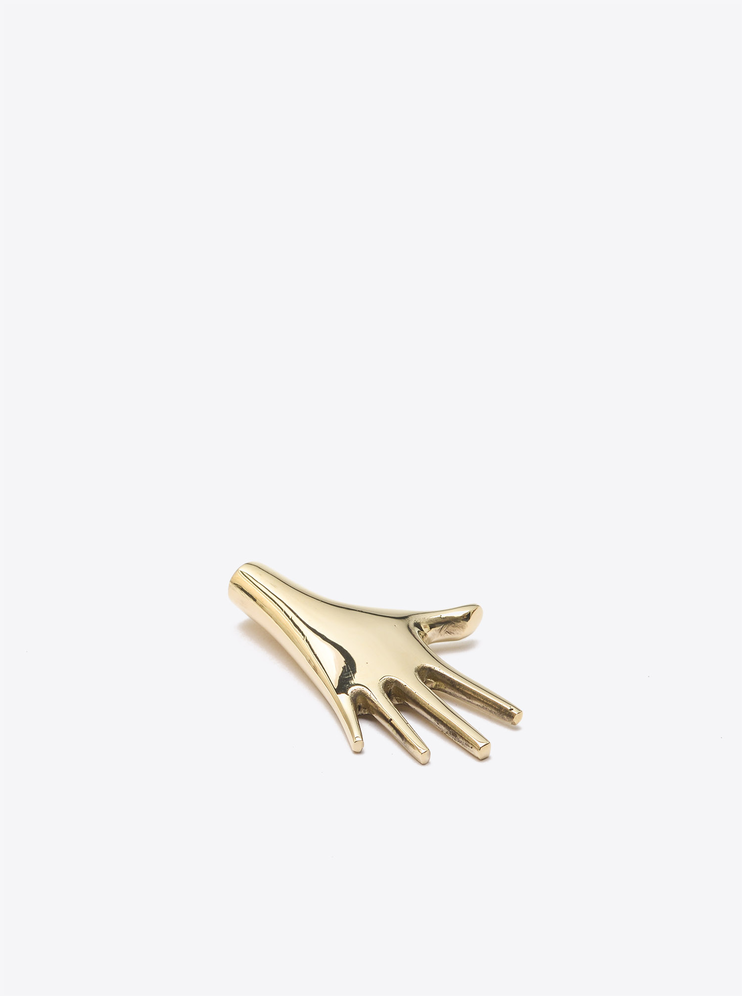 Paperweight &quot;Hand&quot; Brass polished