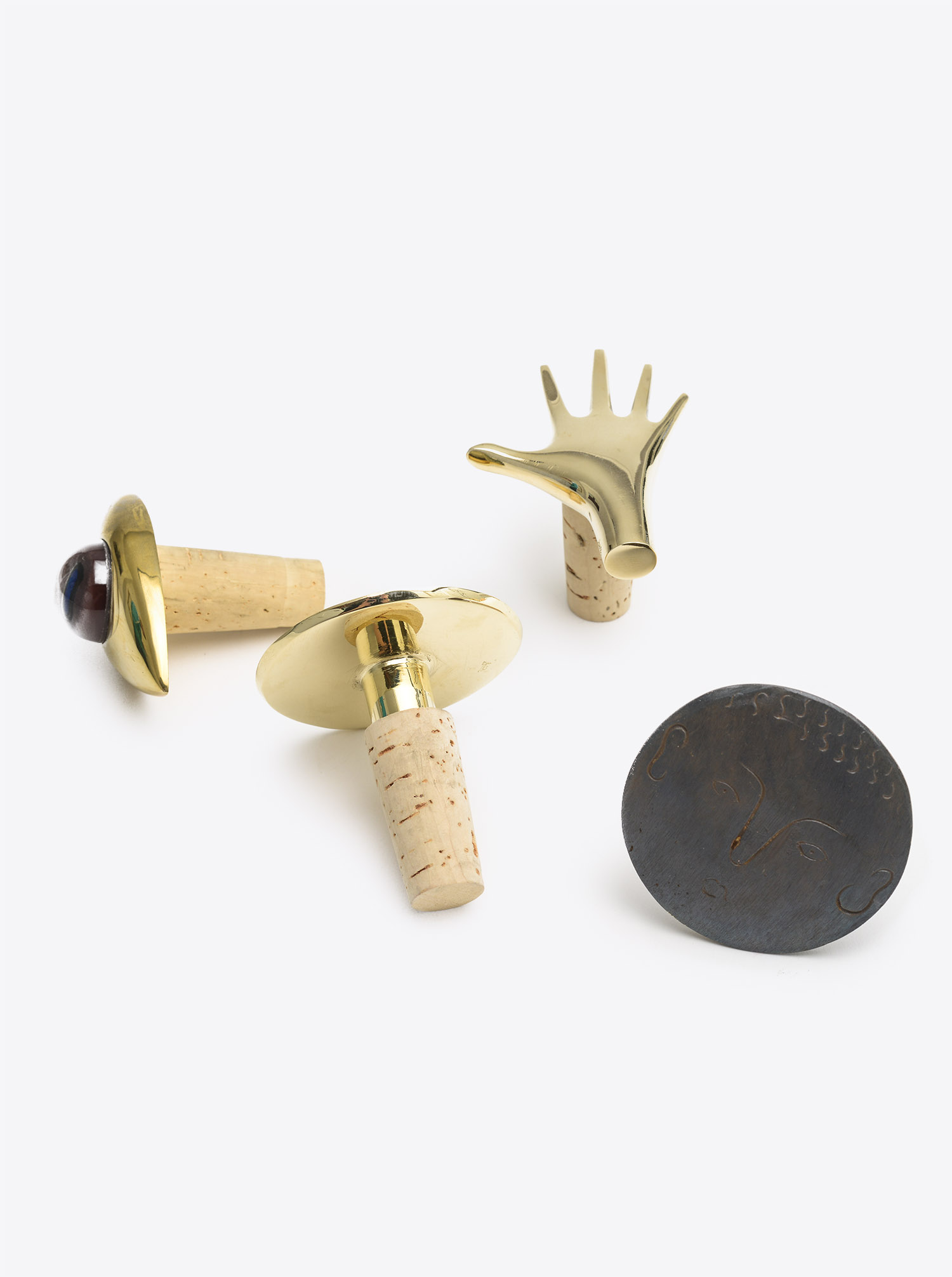 Bottle Stopper &quot;Face&quot; Brass patinated