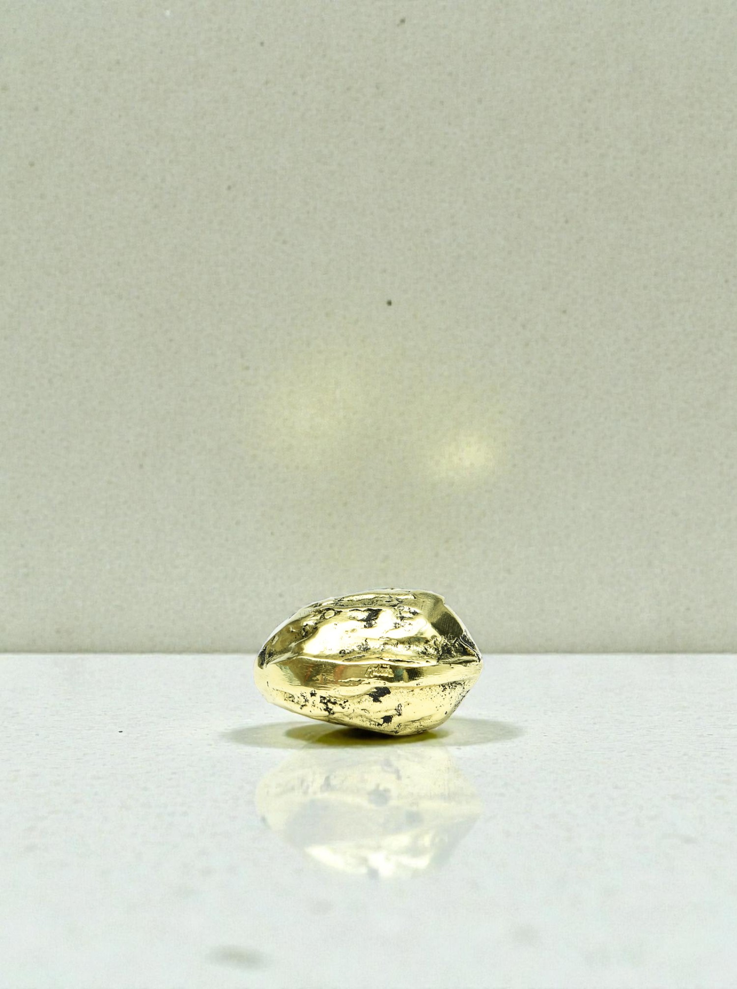 Paperweight "Walnut" Brass polished
