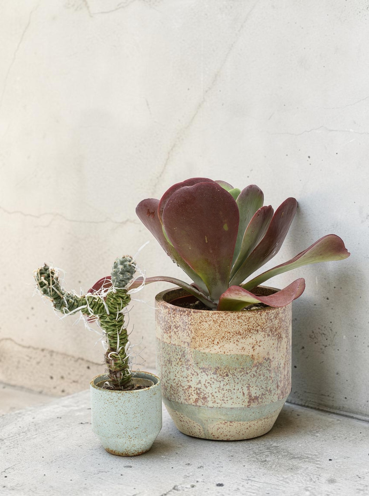 Cache Pot Vase XL rusty and green